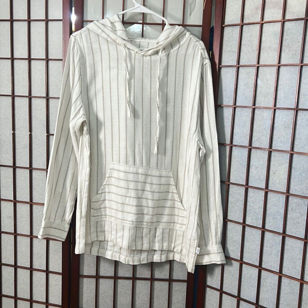 ONIA STRIPED KANGAROO POCKETS SHIRT SIZE M‎